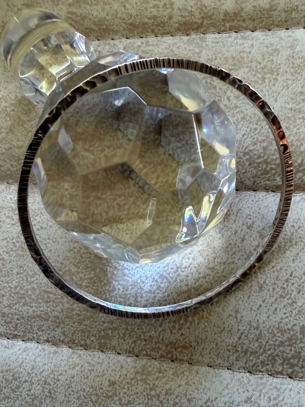 Vintage Mid Century Sterling Silver Hammered Bangle Bracelet